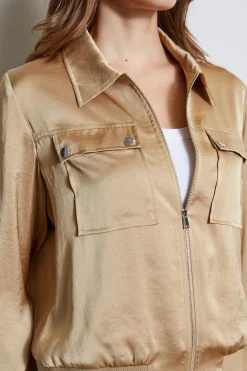 Elie Tahari Jackets & Blazers-Satin Utility Pocket Jacket SANDCASTLE