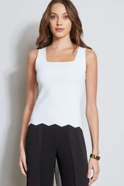 Elie Tahari Tops & Sweaters-Scallop Hem Sweater Tank PEARL