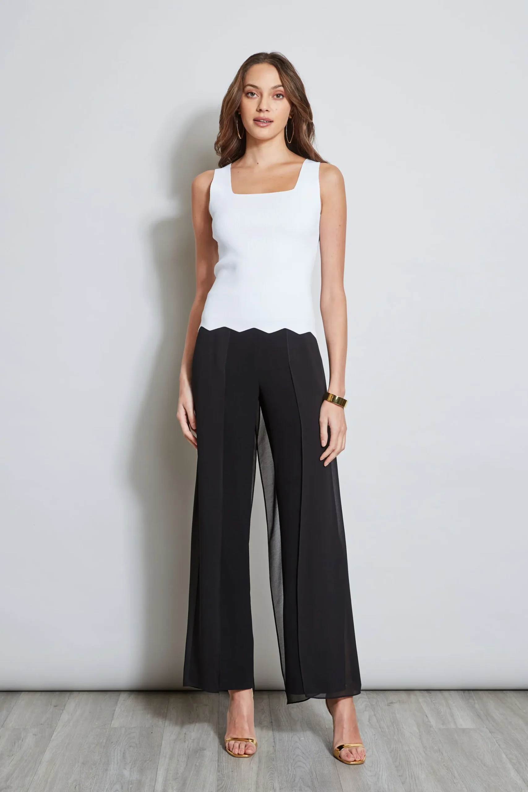 Elie Tahari Tops & Sweaters-Scallop Hem Sweater Tank PEARL