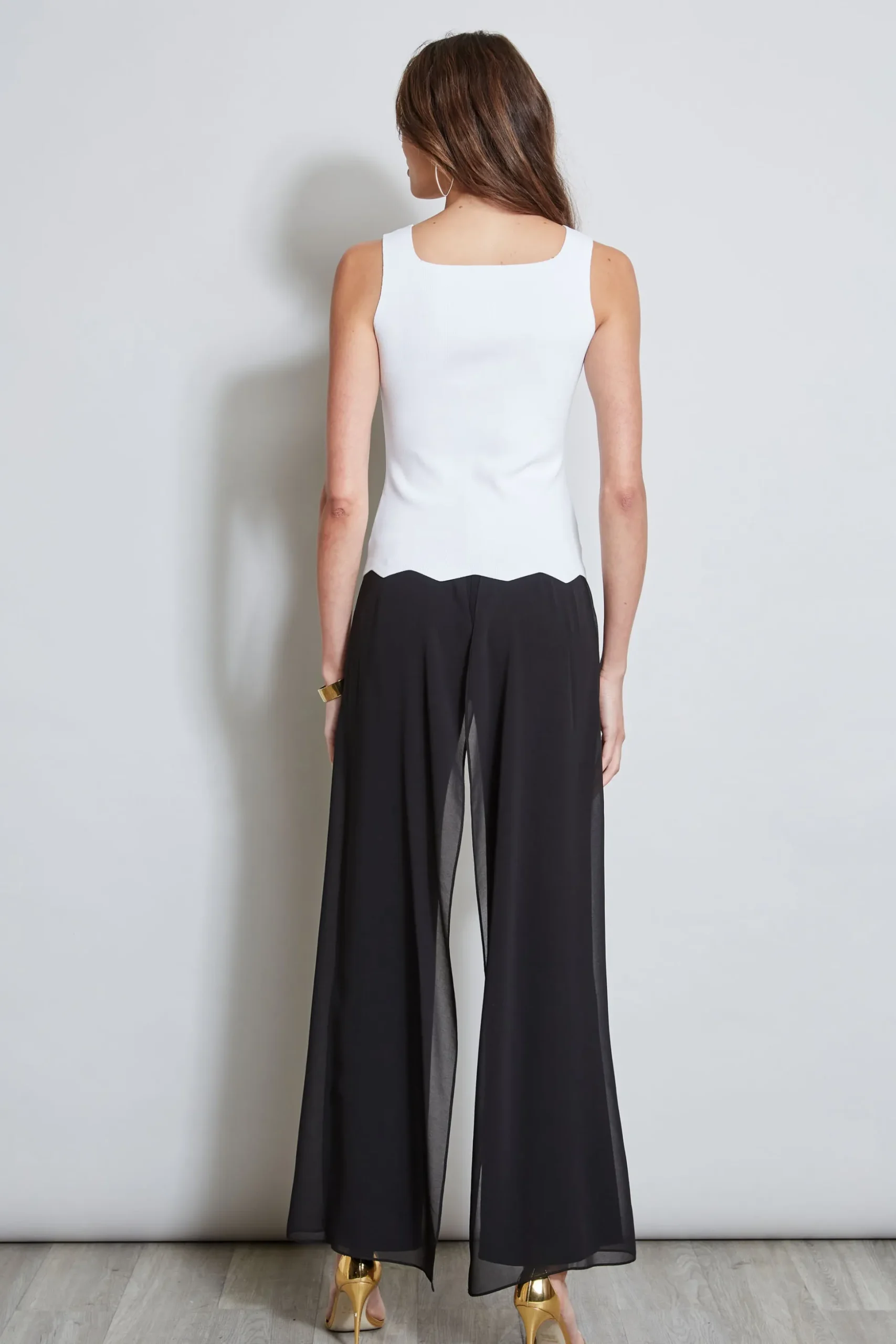 Elie Tahari Tops & Sweaters-Scallop Hem Sweater Tank PEARL
