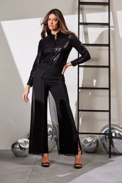 Elie Tahari Tops & Sweaters-Sequin Button Down Shirt BLACK