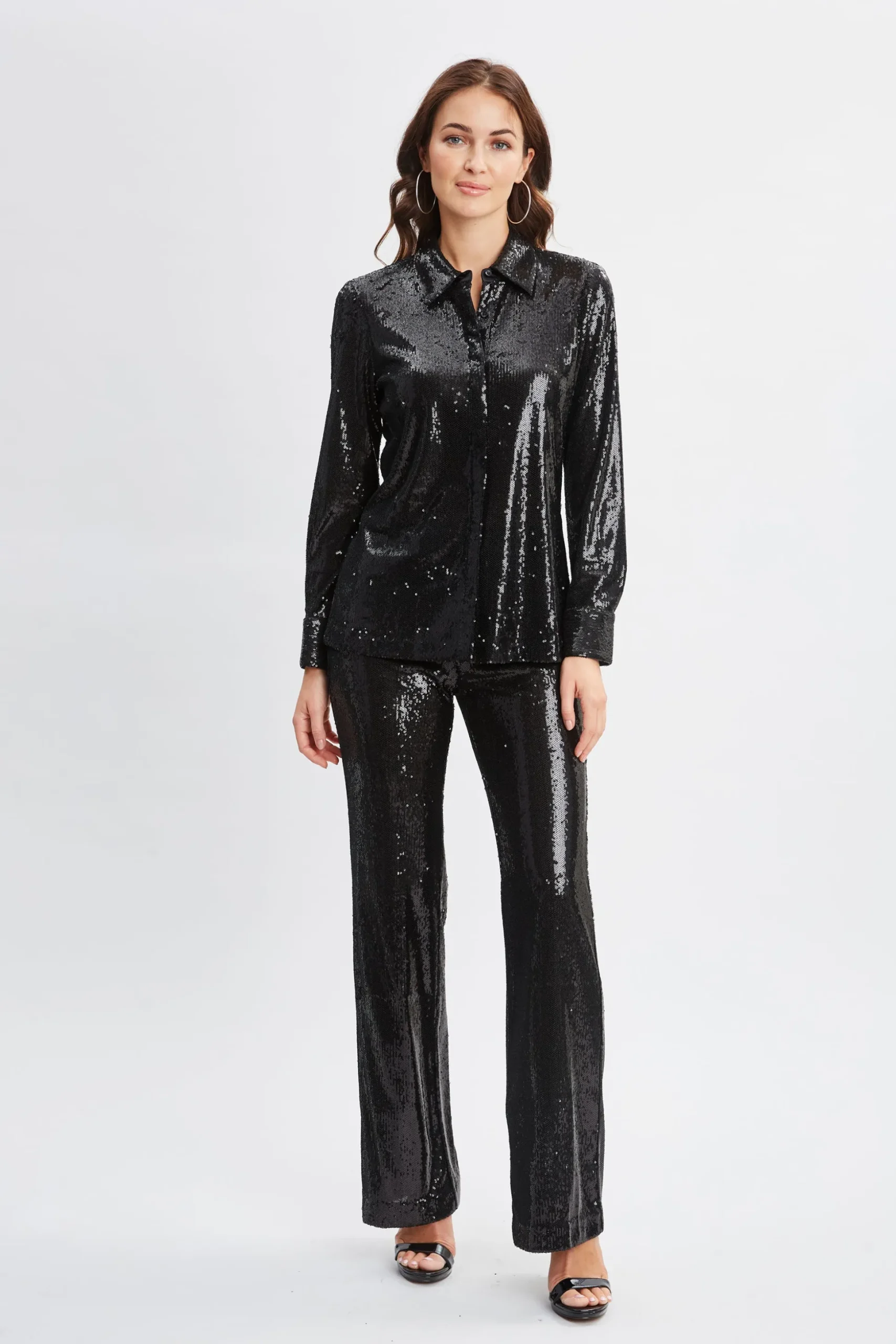 Elie Tahari Bottoms-Sequin Pant BLACK