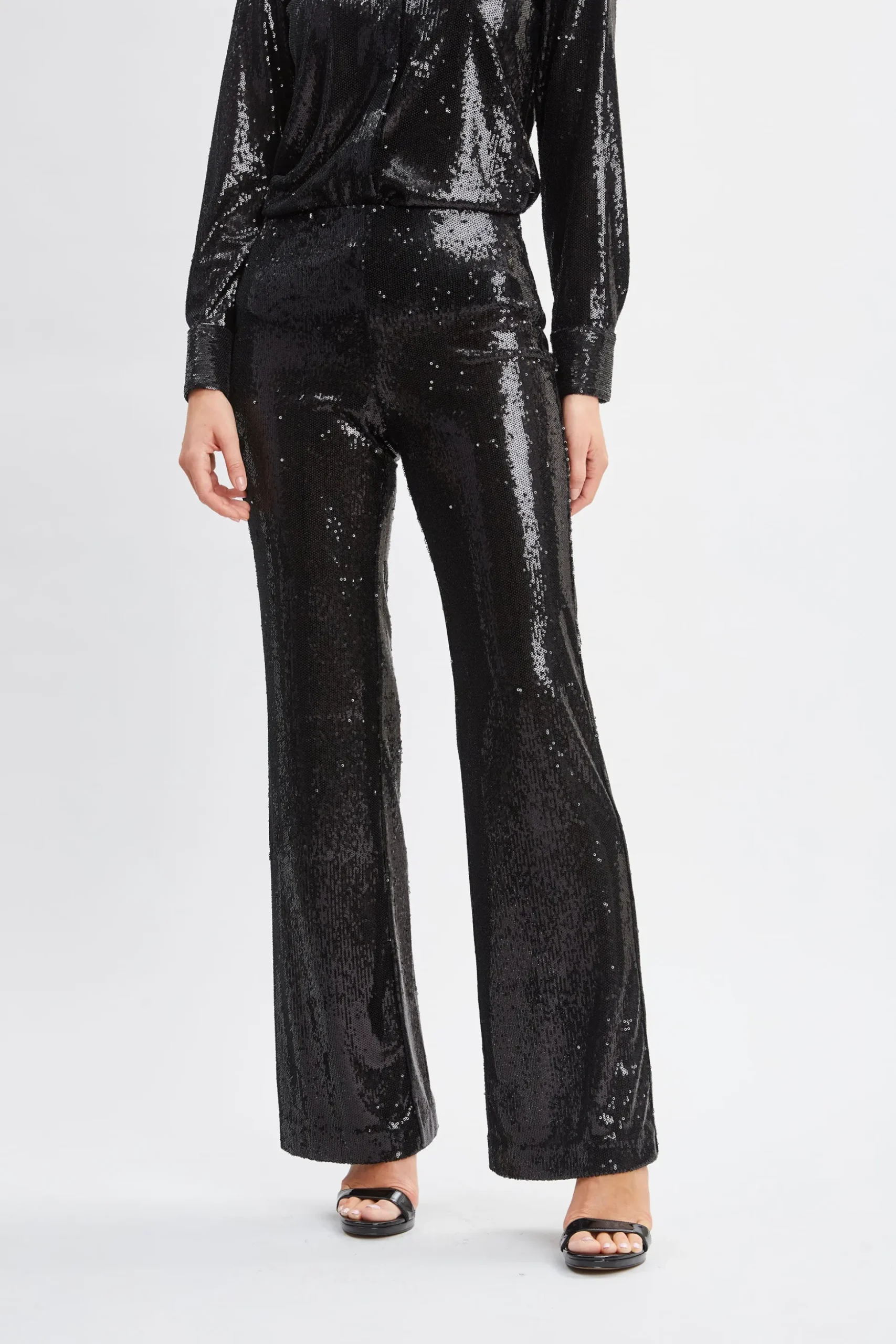 Elie Tahari Bottoms-Sequin Pant BLACK