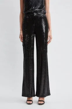 Elie Tahari Bottoms-Sequin Pocket Pant BLACK