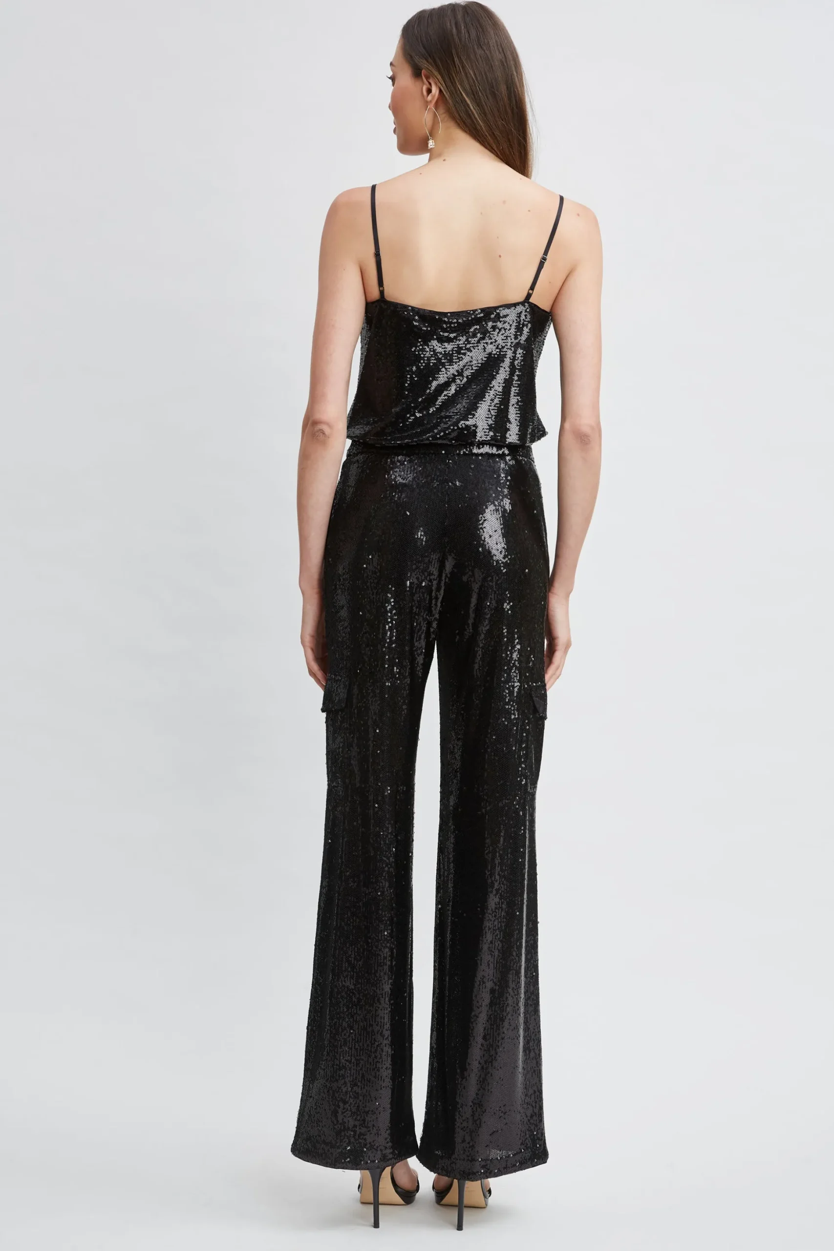 Elie Tahari Bottoms-Sequin Pocket Pant BLACK