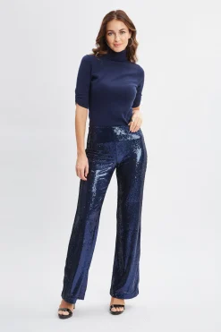 Elie Tahari Tops & Sweaters-Short Sleeve Cashmere Wool Sweater MIDNIGHT