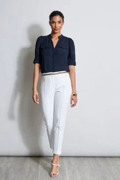 Elie Tahari Tops & Sweaters-Short Sleeve Silk Utility Shirt STARGAZER