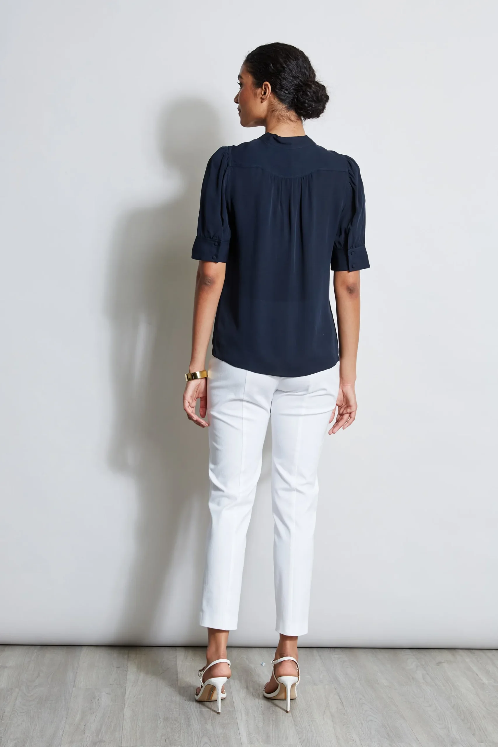 Elie Tahari Tops & Sweaters-Short Sleeve Silk Utility Shirt STARGAZER