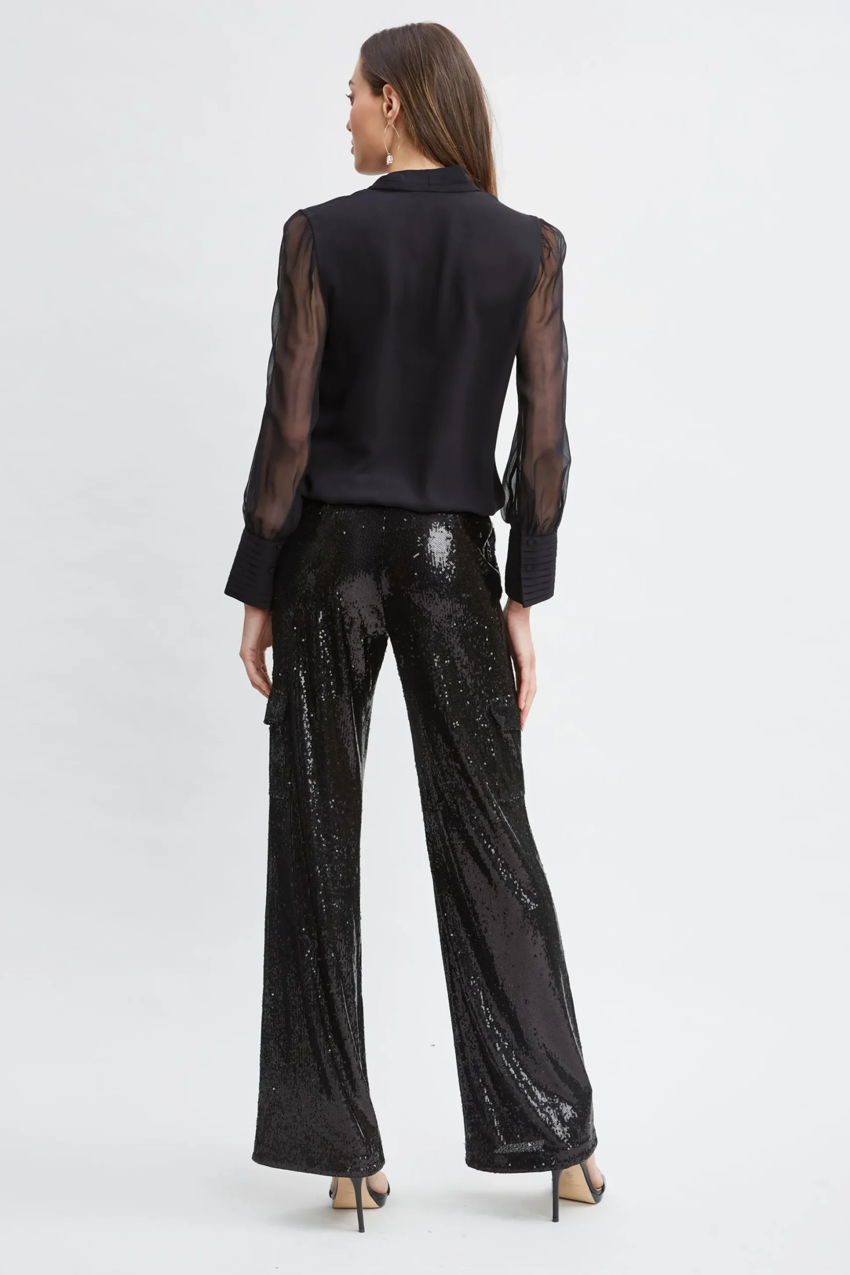 Elie Tahari Tops & Sweaters-Silk Blouson Button Shirt BLACK