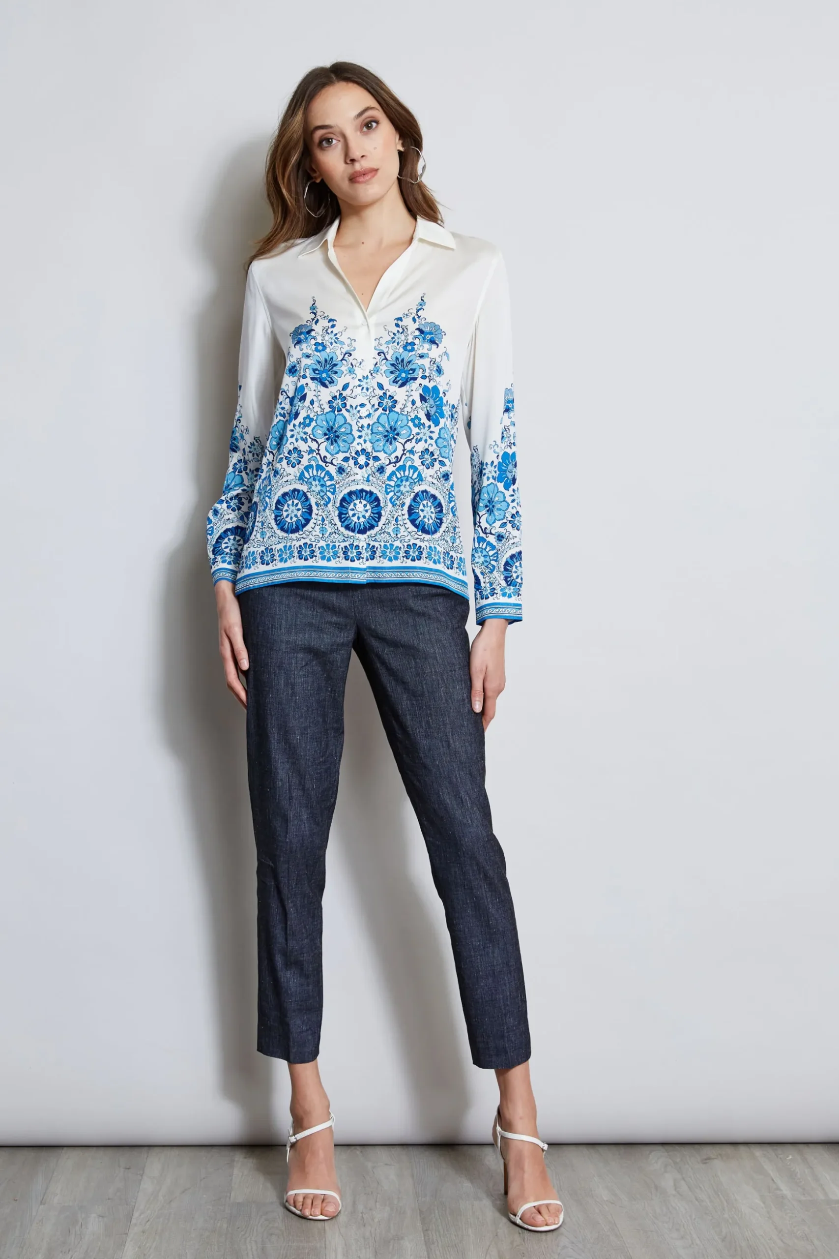 Elie Tahari Tops & Sweaters-Silk Cascade Garden Shirt CASCADEGARDENPRINT