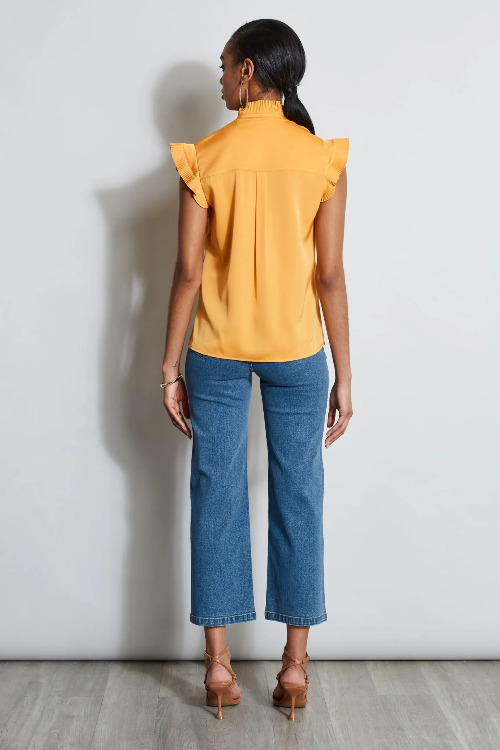 Elie Tahari Tops & Sweaters-Silk Cascade Ruffle Shirt AFTERNOONORANGE
