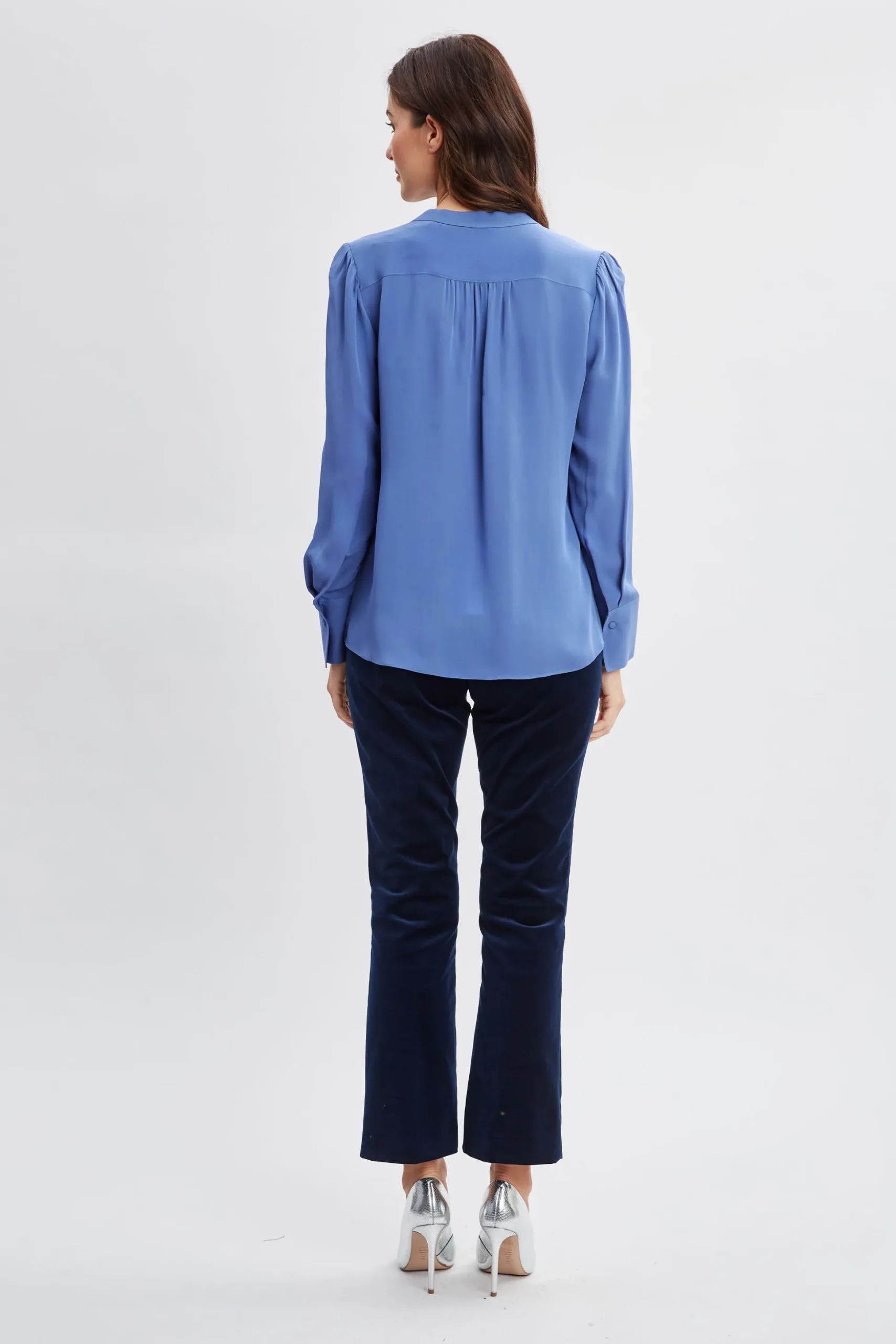 Elie Tahari Tops & Sweaters-Silk Chain Tassel Shirt SLATEBLUE