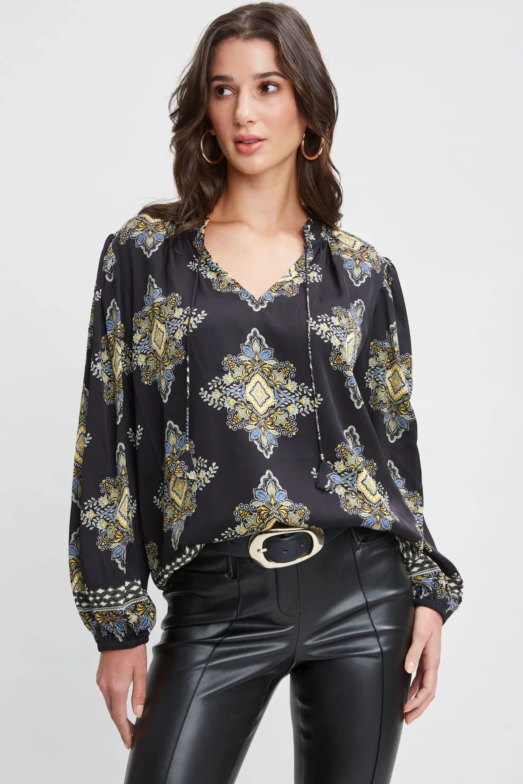 Elie Tahari Tops & Sweaters-Silk Geometric Shirt MARSEILLEPRINT