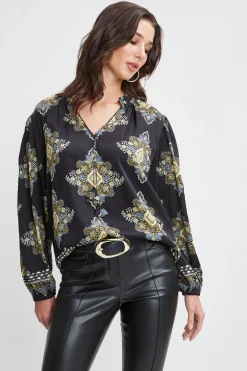 Elie Tahari Tops & Sweaters-Silk Geometric Shirt MARSEILLEPRINT