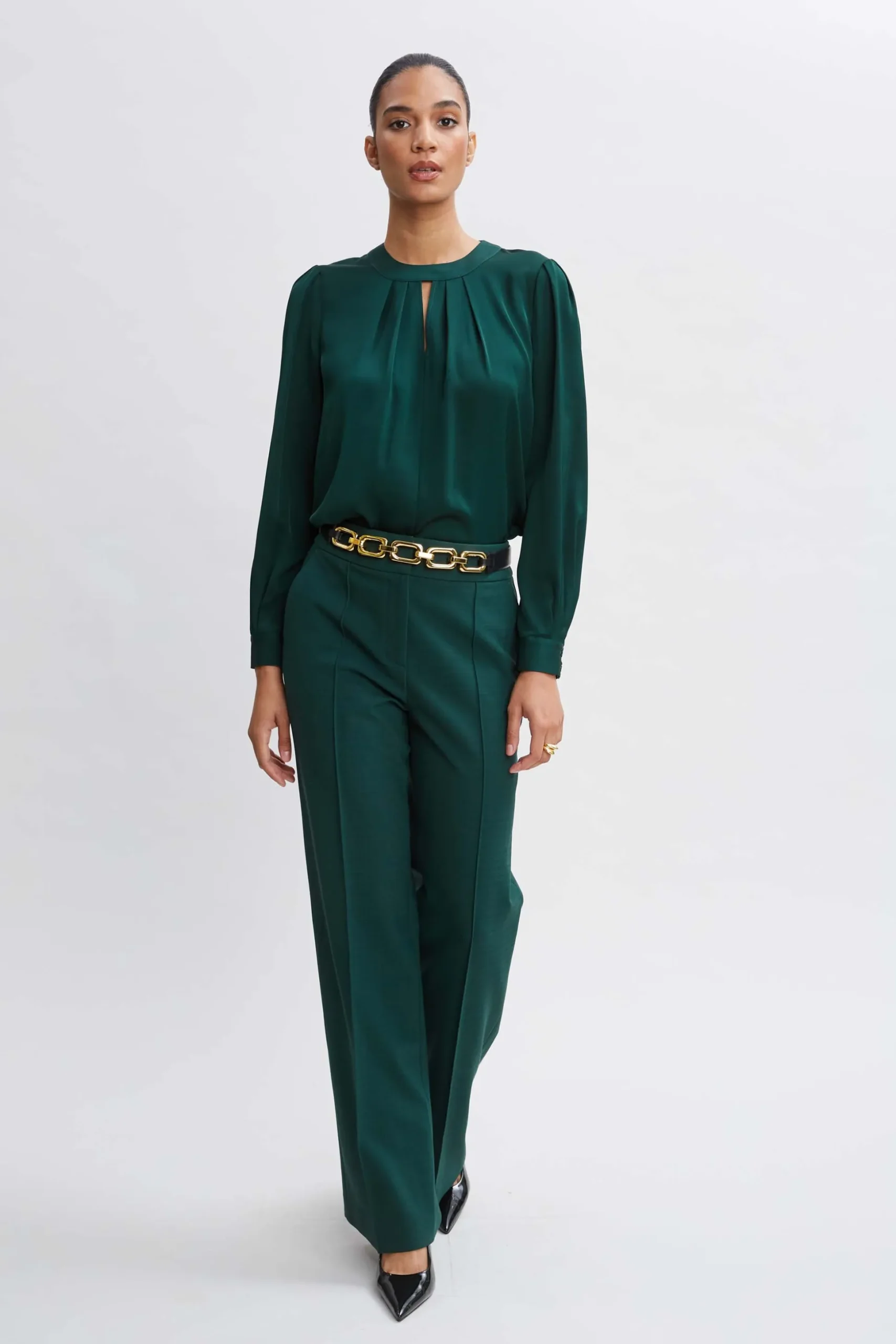 Elie Tahari Tops & Sweaters-Silk Keyhole Shirt JUNIPER