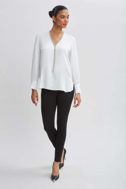 Elie Tahari Tops & Sweaters-Silk Long Sleeve Chain Shirt FRESHPEARL