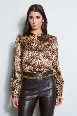 Elie Tahari Tops & Sweaters-Silk Ocelot Print Shirt MULTI
