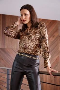 Elie Tahari Tops & Sweaters-Silk Ocelot Print Shirt MULTI