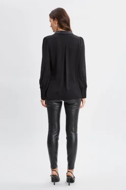 Elie Tahari Tops & Sweaters-Silk Pintuck Shirt BLACK