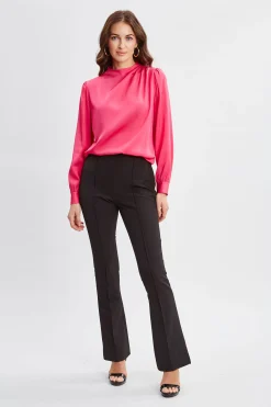 Elie Tahari Tops & Sweaters-Silk Pleated Draped Neck Shirt HAUTEPINK