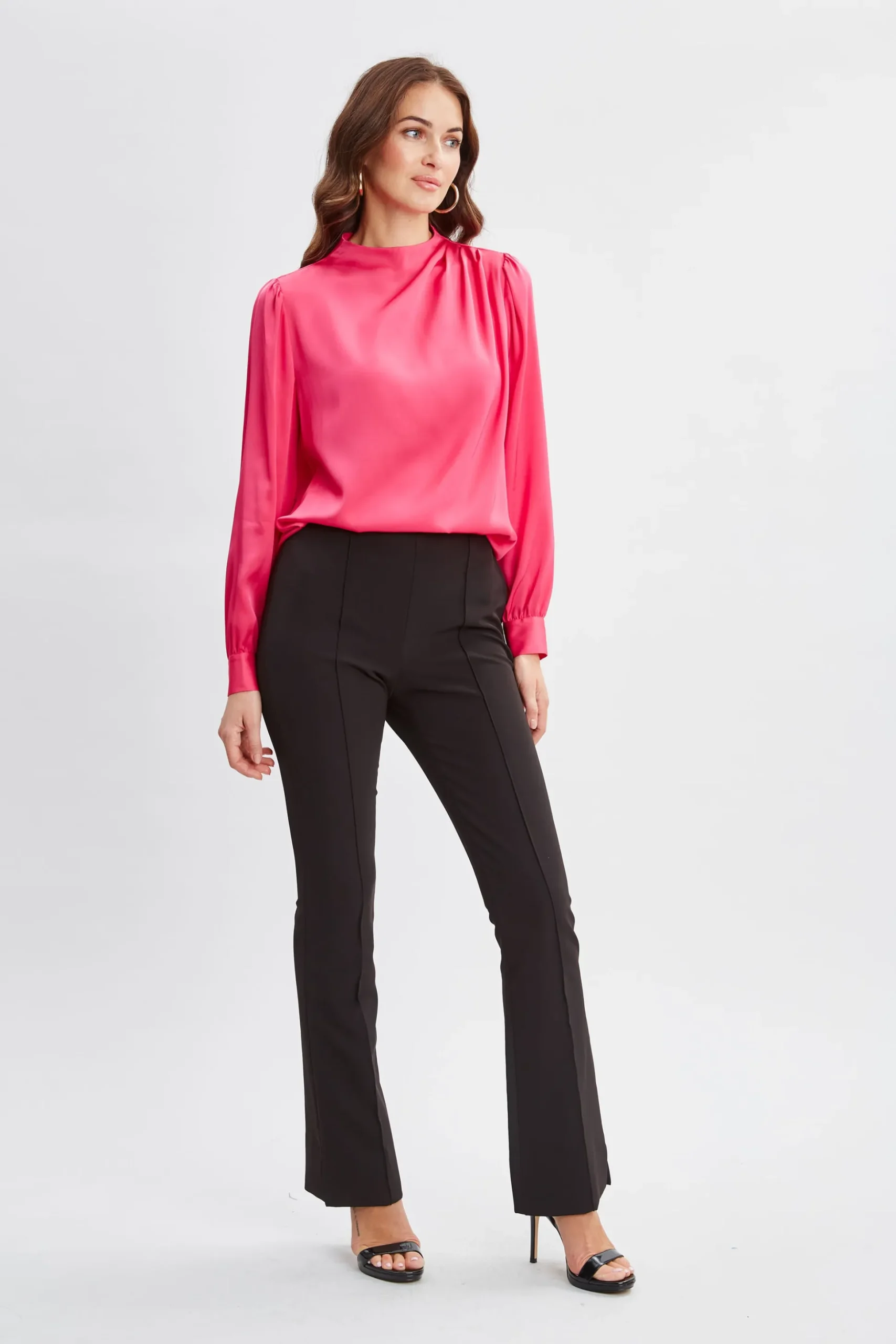 Elie Tahari Tops & Sweaters-Silk Pleated Draped Neck Shirt HAUTEPINK