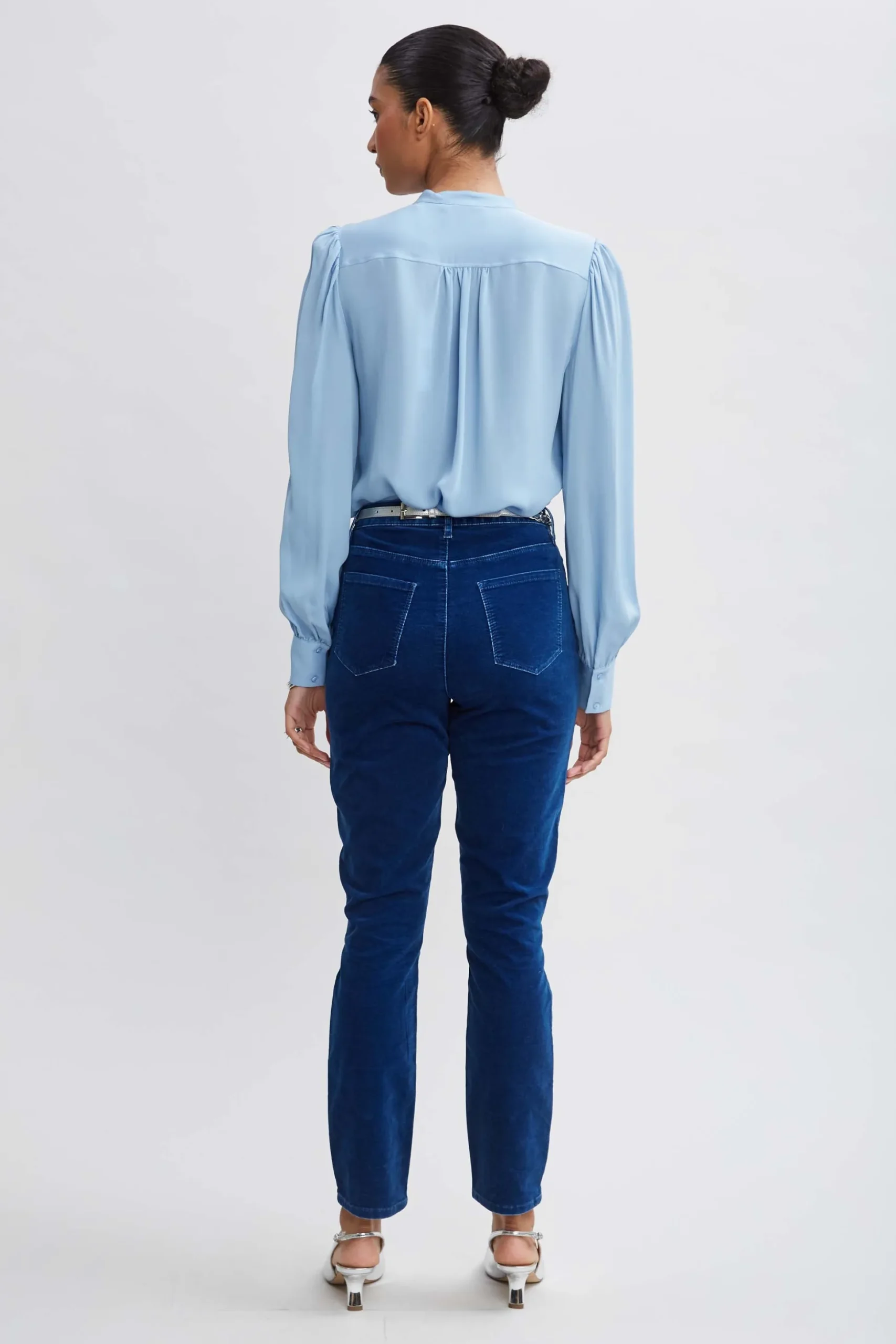 Elie Tahari Tops & Sweaters|Suiting-Silk Ruffle Button Down Shirt SKYBLUE
