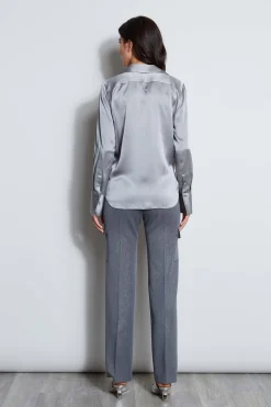 Elie Tahari Tops & Sweaters|Suiting-Silk Satin Button Down Shirt COMET