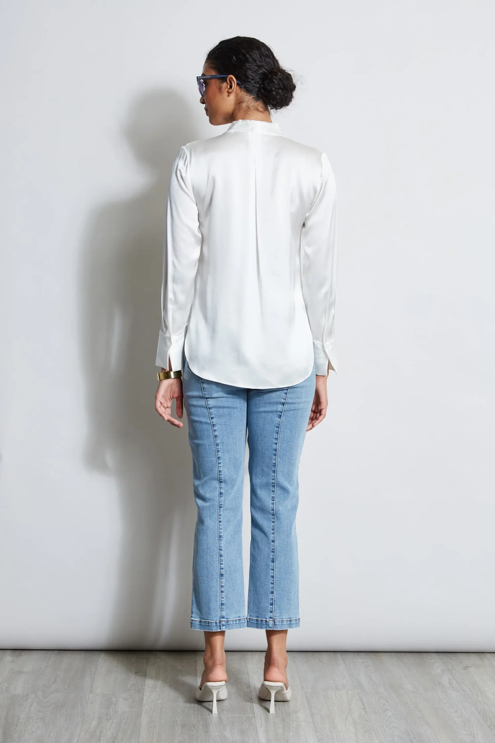 Elie Tahari Tops & Sweaters-Silk Satin Contour Neck Shirt FRESHPEARL