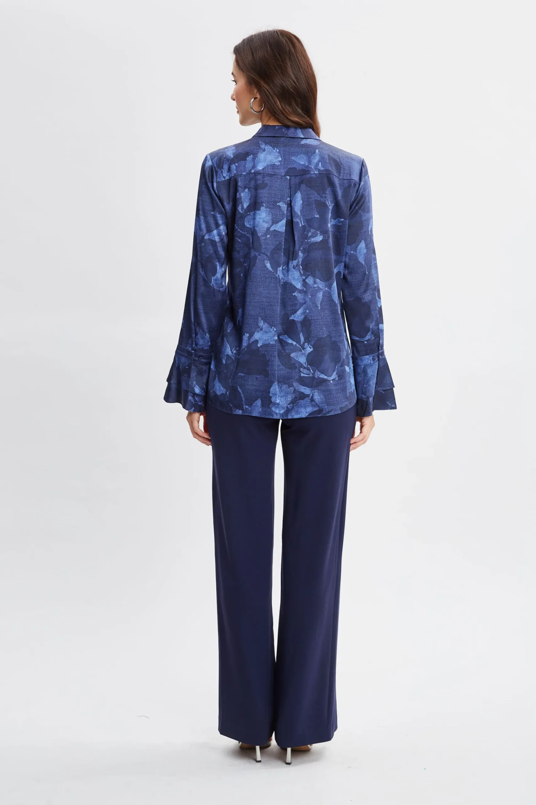Elie Tahari Tops & Sweaters-Silk Satin Night Shadow Shirt MULTI