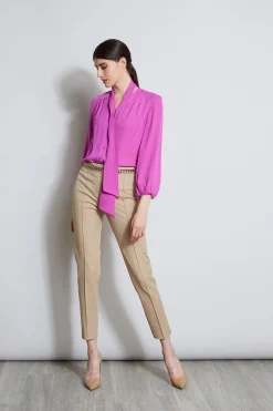 Elie Tahari Tops & Sweaters-Silk Tie Button Shirt PEONY