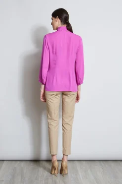 Elie Tahari Tops & Sweaters-Silk Tie Button Shirt PEONY