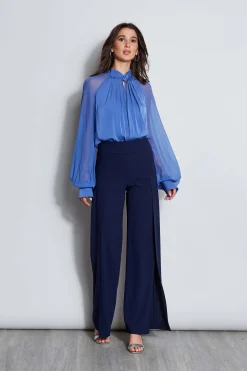 Elie Tahari Tops & Sweaters-Silk Twist Keyhole Shirt PARISBLUE