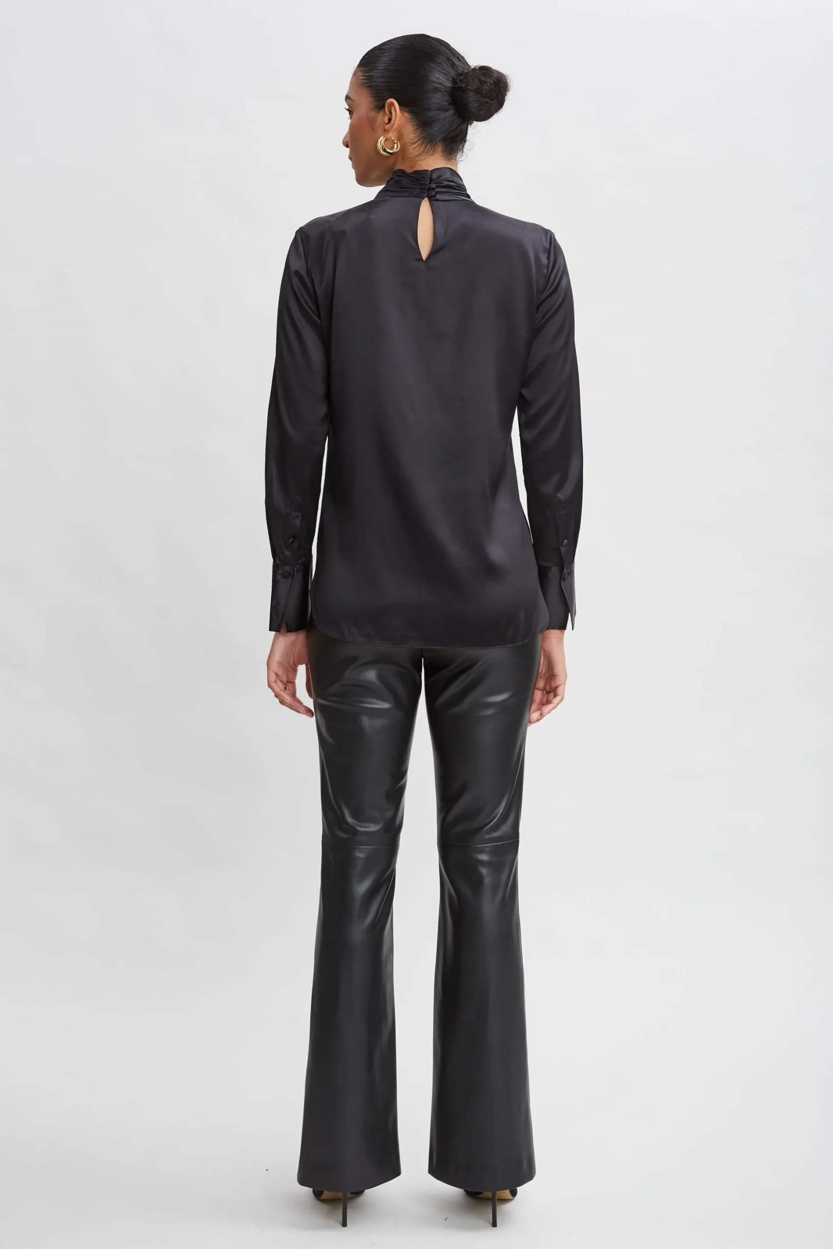 Elie Tahari Tops & Sweaters|Suiting-Silk Twist Neck Shirt BLACK