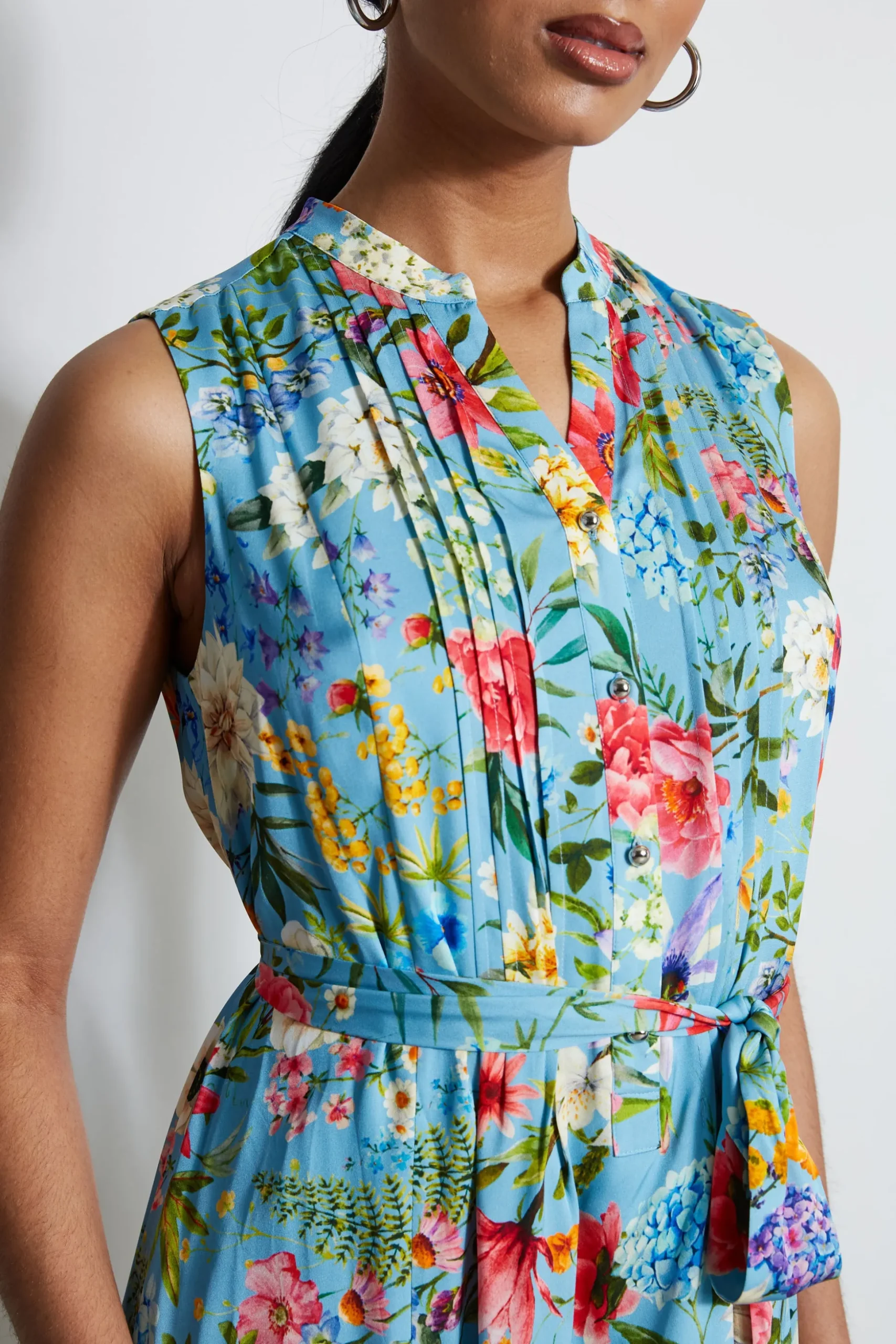 Elie Tahari Dresses & Jumpsuits|Sleeveless Dresses-Silk Wild Meadow Shirt Dress WILDMEADOWPRINT
