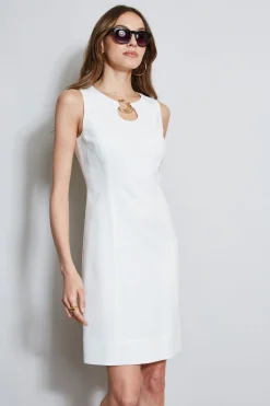 Elie Tahari Dresses & Jumpsuits|Sleeveless Dresses-Sleeveless Keyhole Ring Dress FOAM