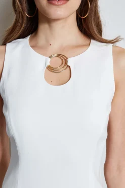Elie Tahari Dresses & Jumpsuits|Sleeveless Dresses-Sleeveless Keyhole Ring Dress FOAM