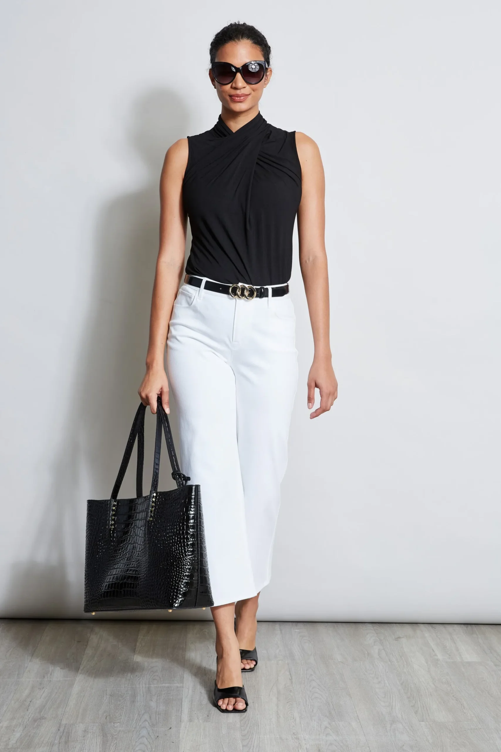 Elie Tahari Tops & Sweaters-Sleeveless Twist Knit BLACK