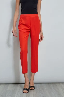 Elie Tahari Bottoms-Slim Fit Ankle Pant CAYENNE
