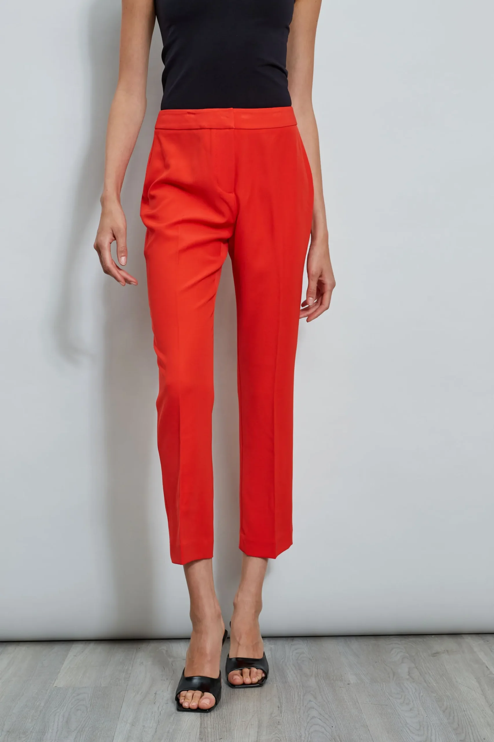 Elie Tahari Bottoms-Slim Fit Ankle Pant CAYENNE