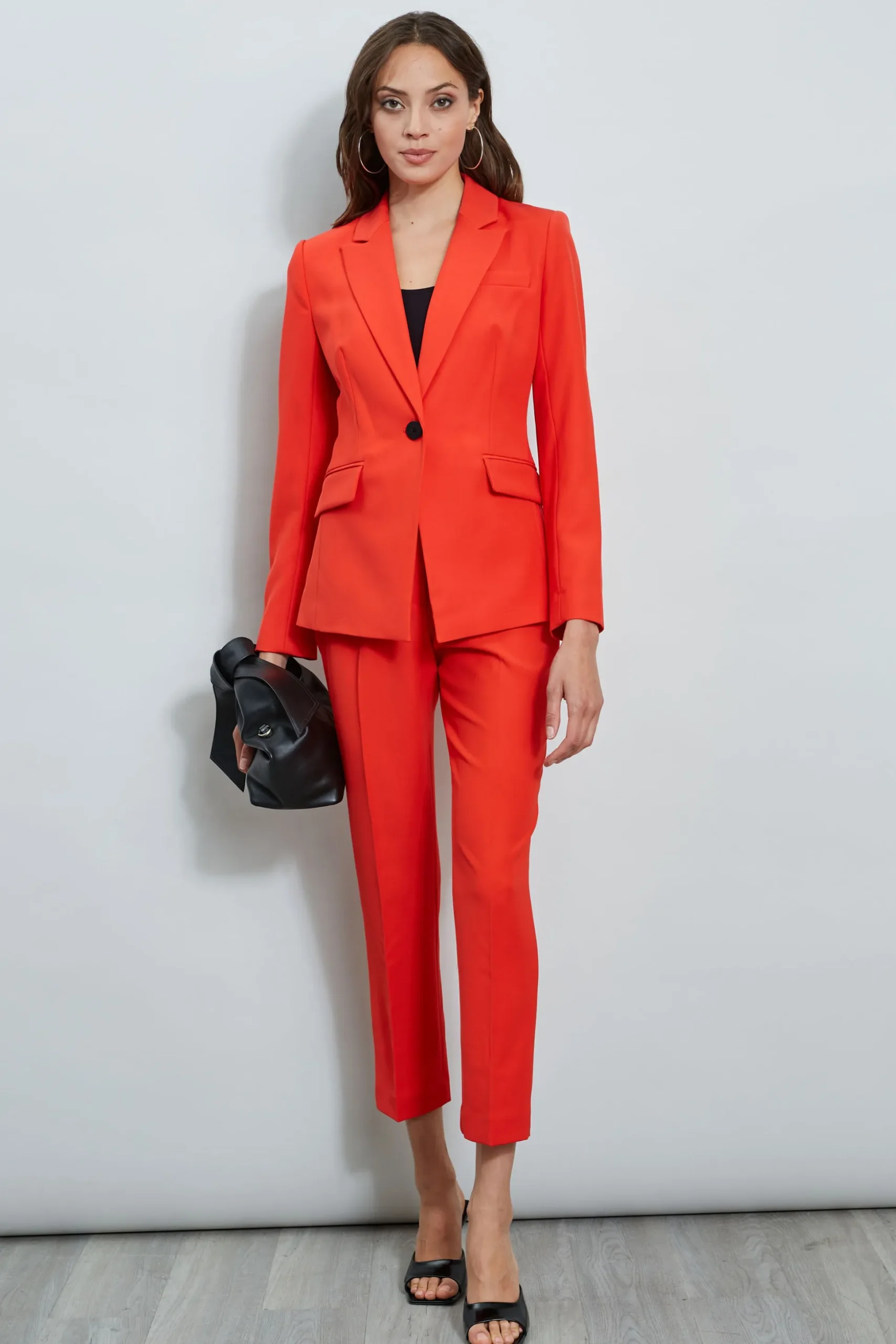 Elie Tahari Bottoms-Slim Fit Ankle Pant CAYENNE