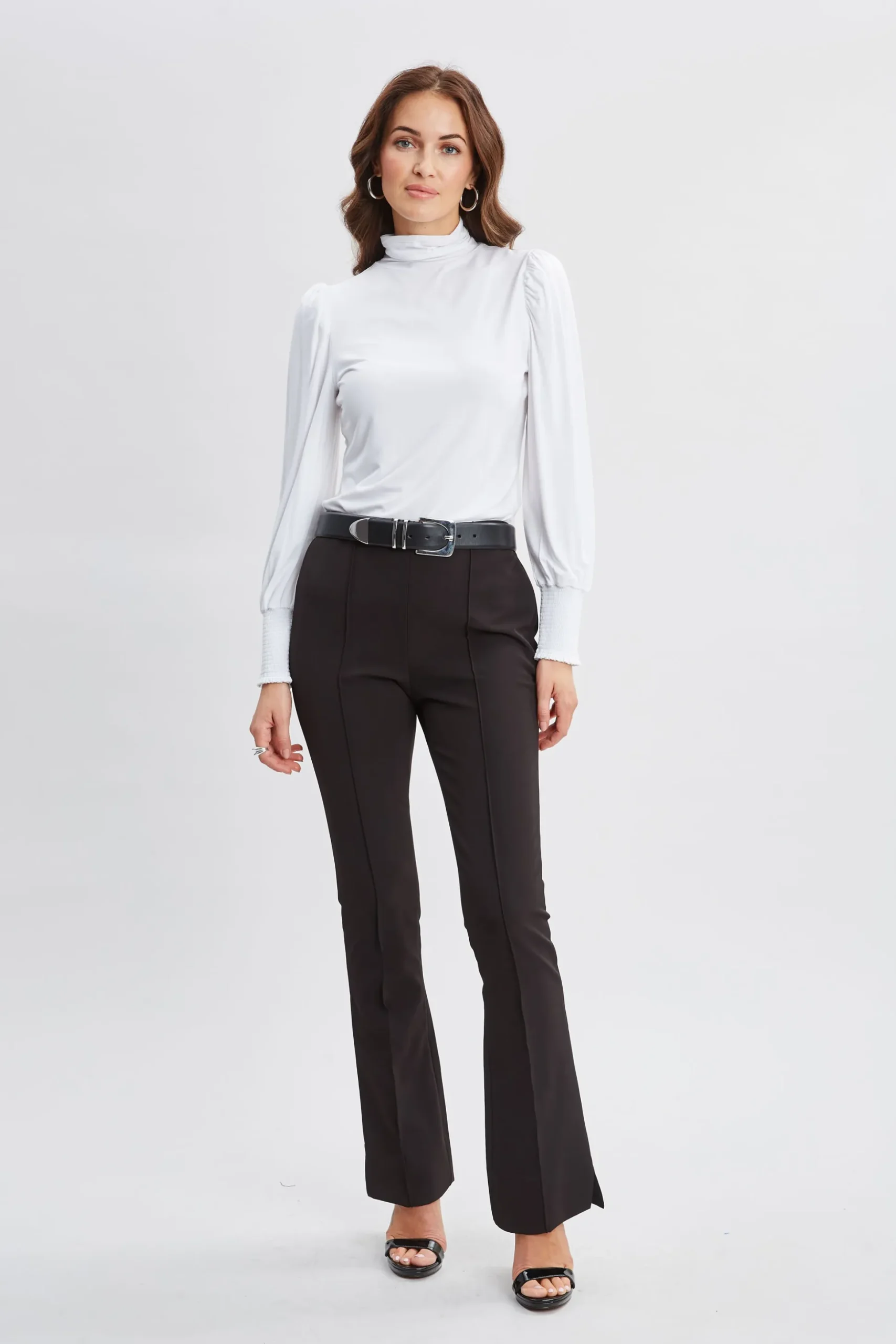 Elie Tahari Tops & Sweaters-Smocked Turtleneck Knit WHITE