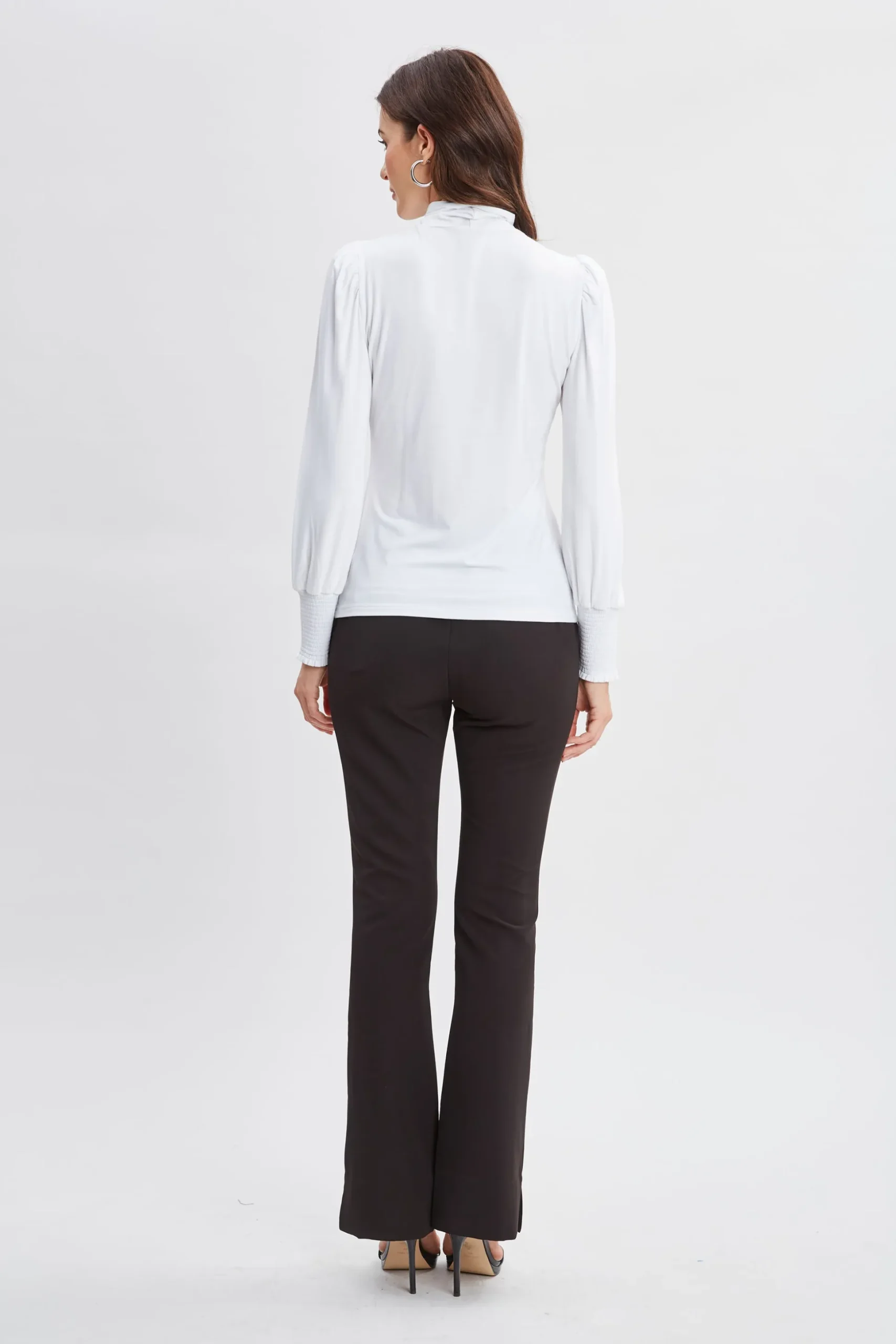 Elie Tahari Tops & Sweaters-Smocked Turtleneck Knit WHITE