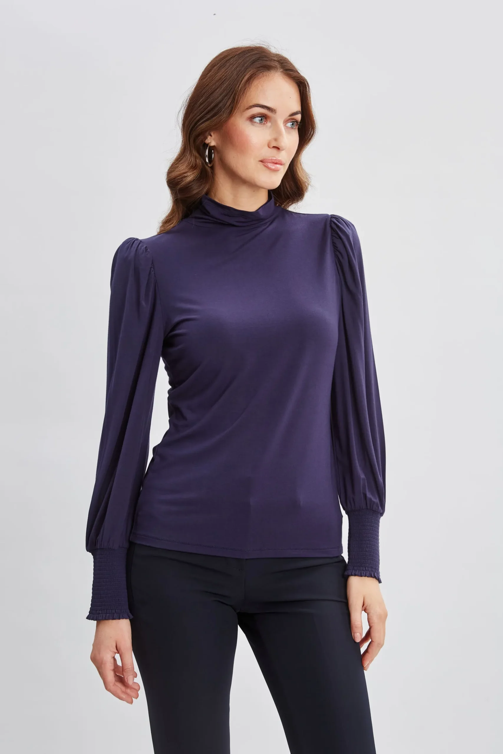 Elie Tahari Tops & Sweaters-Smocked Turtleneck Knit STARGAZER