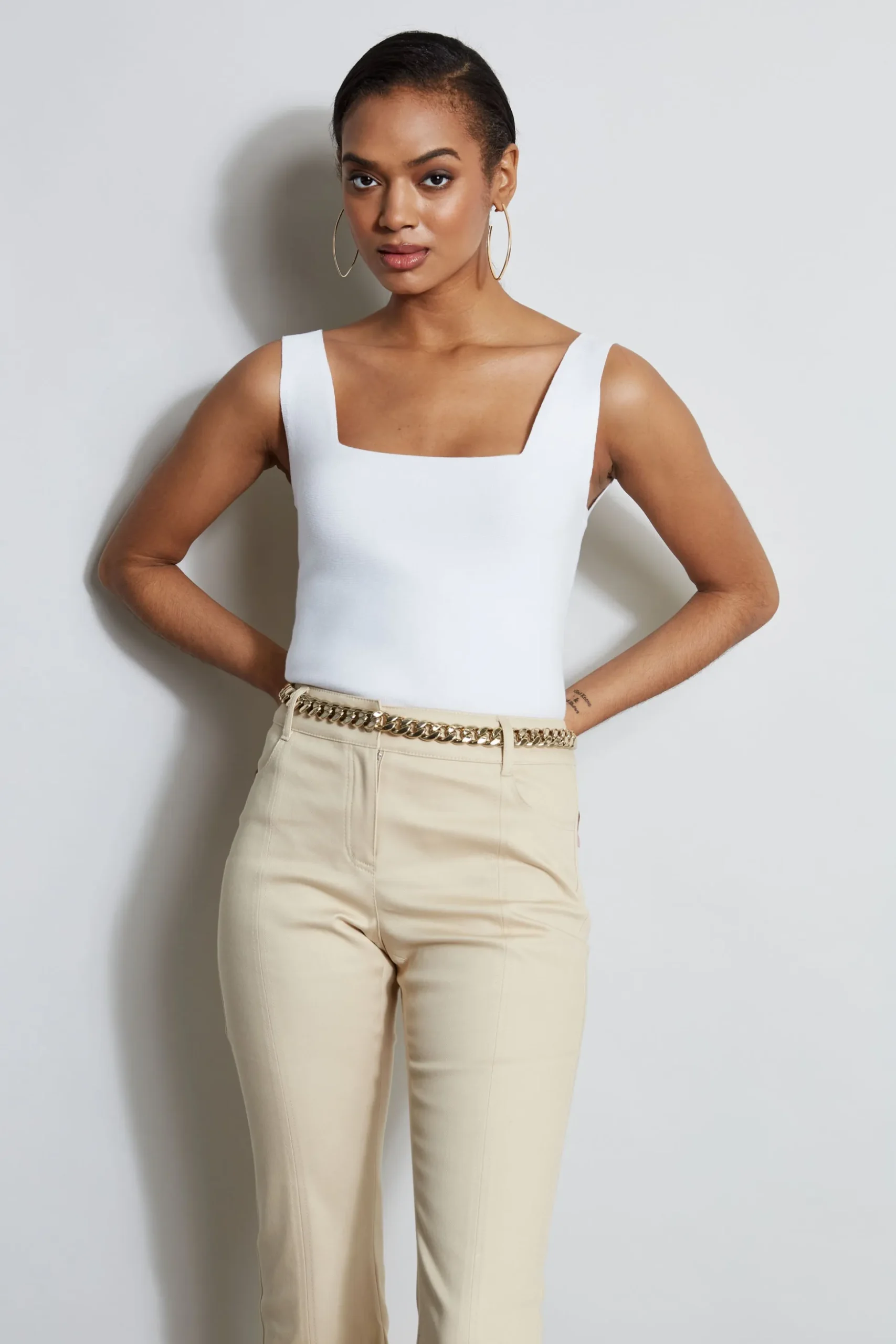 Elie Tahari Tops & Sweaters-Square Neck Tank SkyWhite