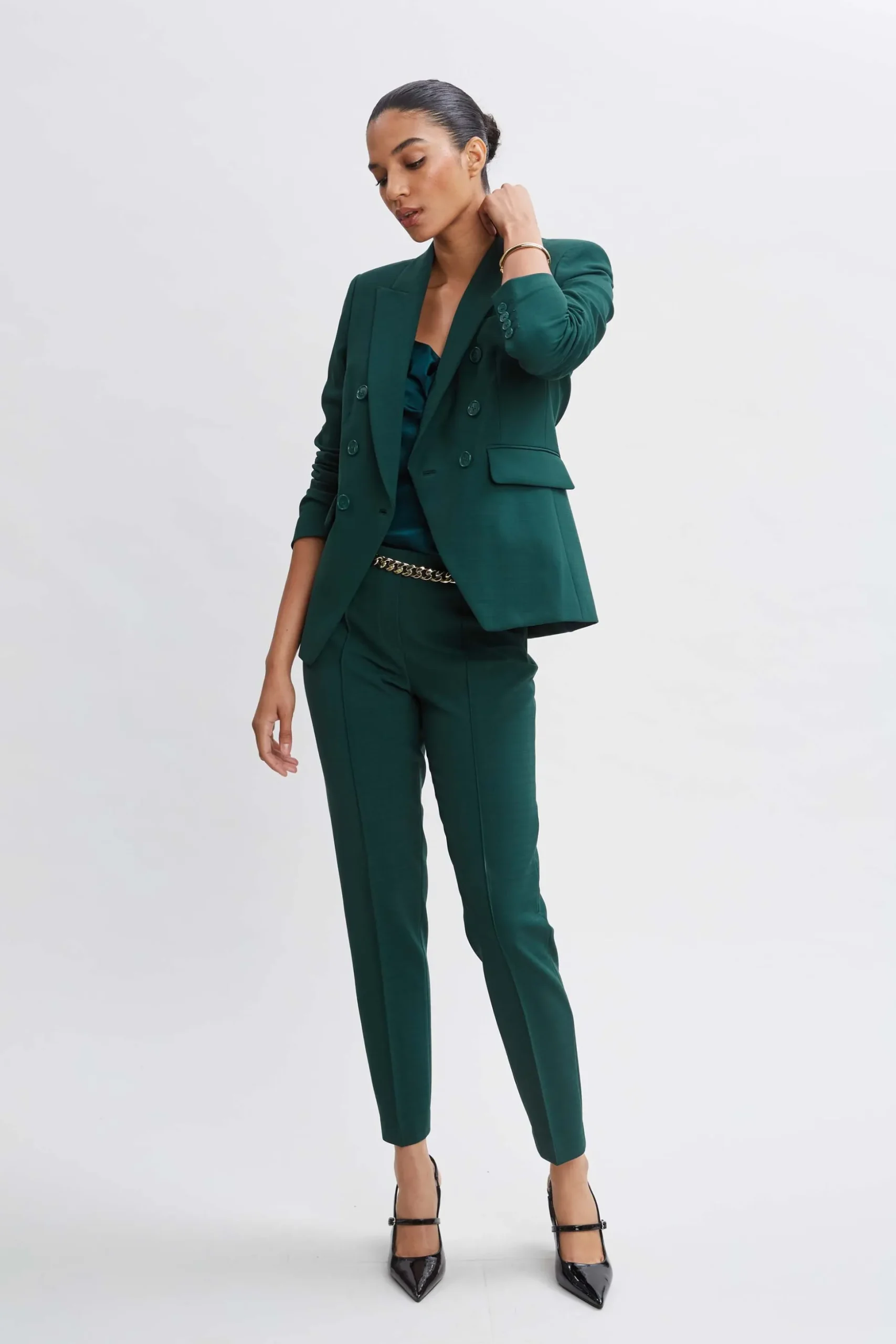 Elie Tahari Tops & Sweaters|Suiting-Stretch Silk Satin Cami FORESTGREEN