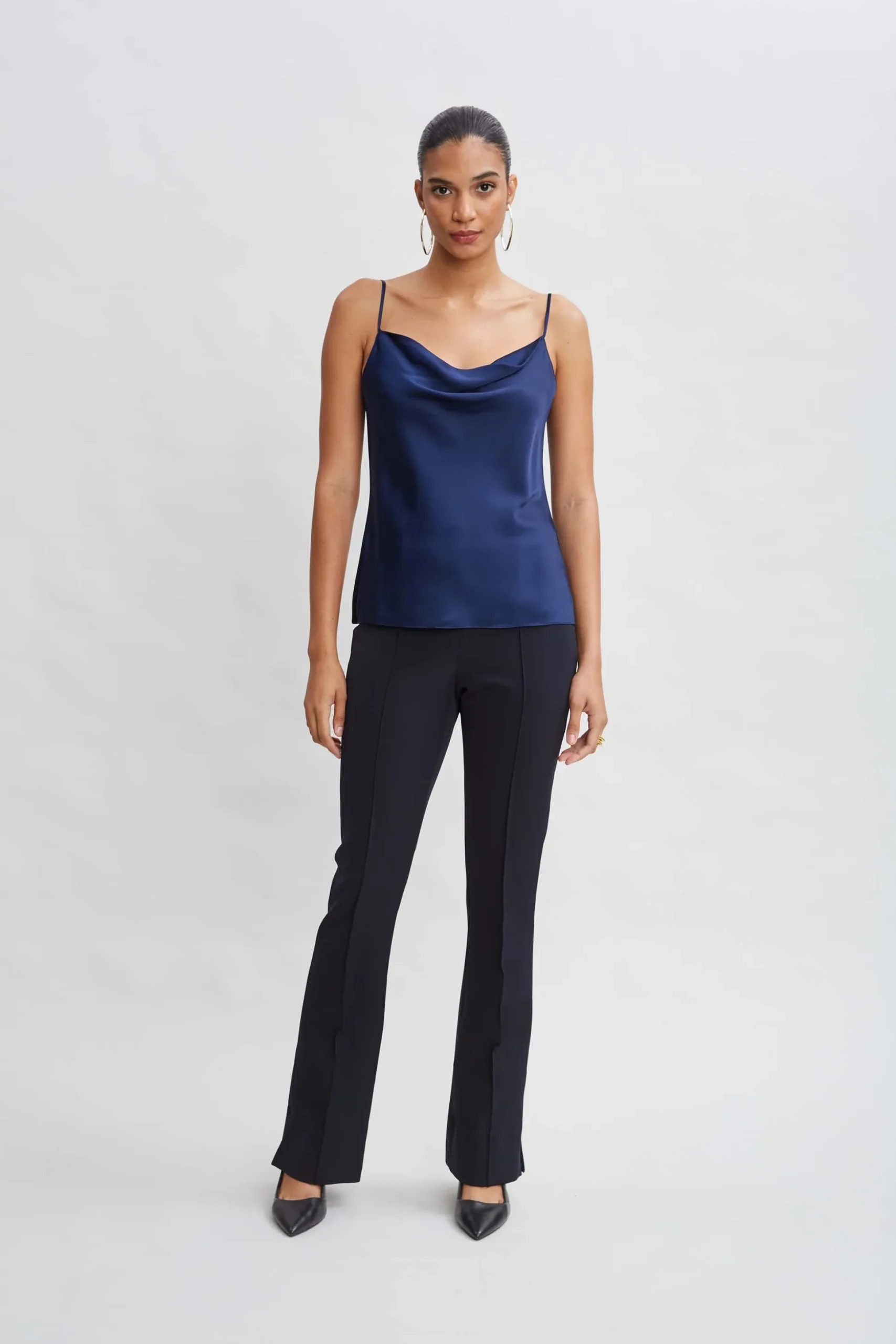 Elie Tahari Tops & Sweaters-Stretch Silk Satin Cami MIDNIGHT