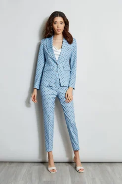 Elie Tahari Jackets & Blazers-Sun Print Single Button Blazer SUNBLUEPRINT
