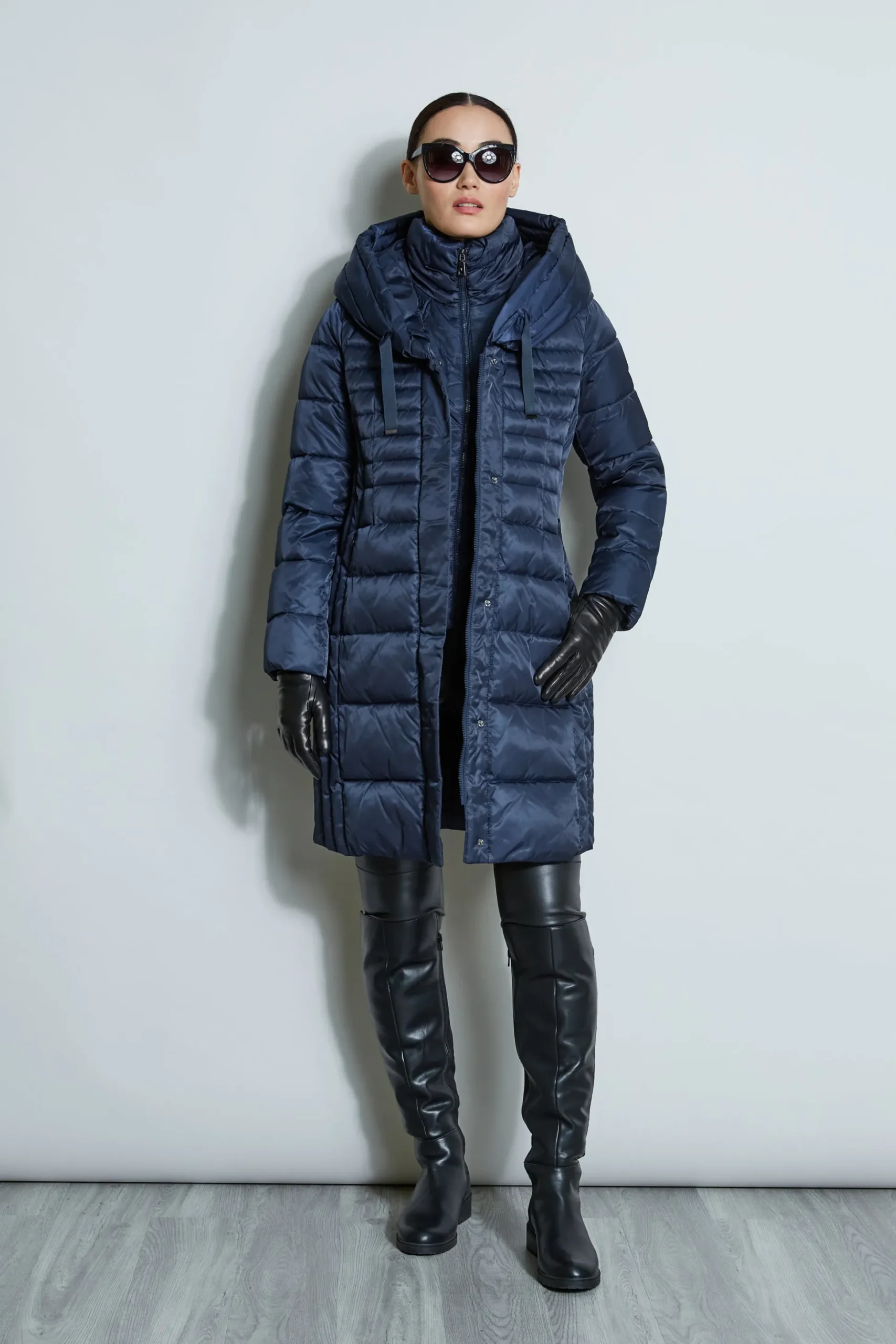 Elie Tahari Coats-Tahari Double Layer Long Puffer Coat Galaxy
