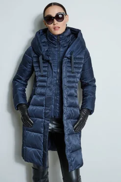 Elie Tahari Coats-Tahari Double Layer Long Puffer Coat Galaxy