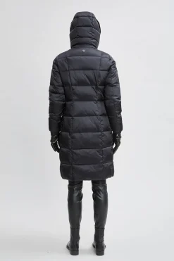 Elie Tahari Coats-Tahari Faux Fur Trimmed Puffer Coat BLACK